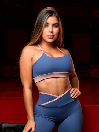 Top Basico Azul Demin Sesgos Nude