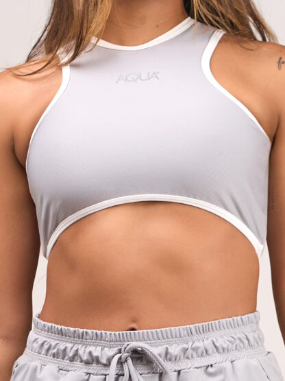 Top Esqueleto Gris Sesgos Blanco - Imagen 2