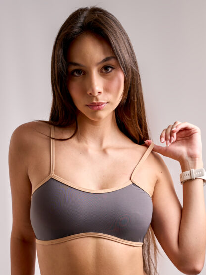 Top Estraple Gris Sesgos Terracota - Imagen 3