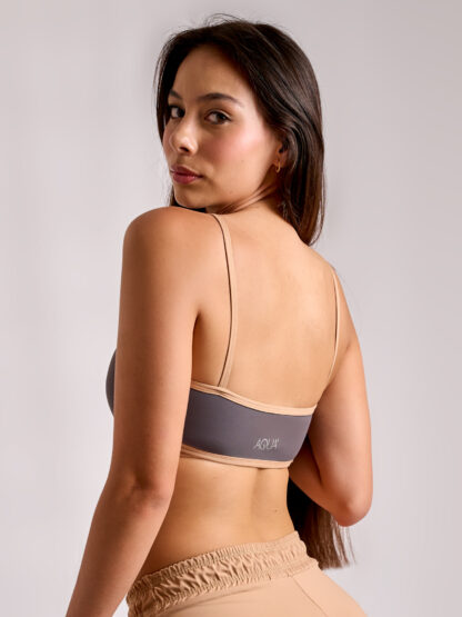 Top Estraple Gris Sesgos Terracota - Imagen 2