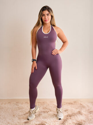 Enterizo 299 Back Uva Sesgos Blanco