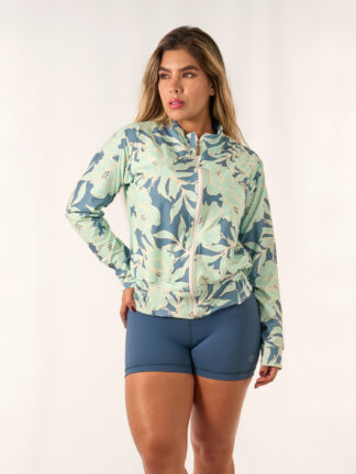 Chaqueta sin capucha con sublimado floral