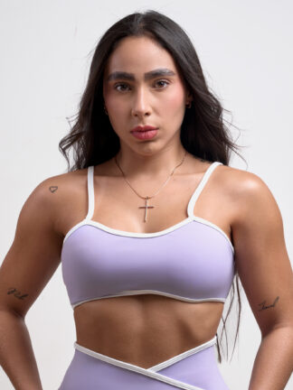 Top estraple Lila Sesgos Blanco