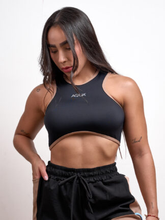 Top Esqueleto Negro Sesgos Terracota