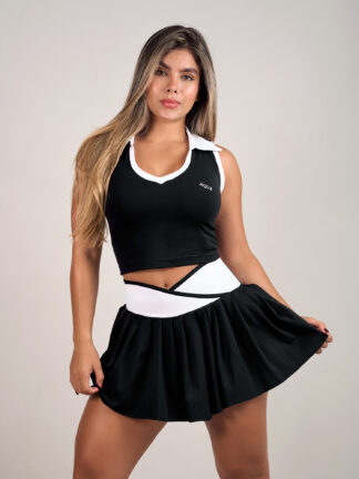Falda Plisada Tennis Negro